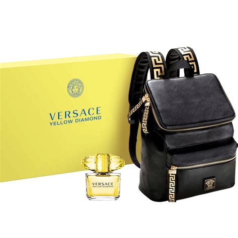 versace cologne and backpack